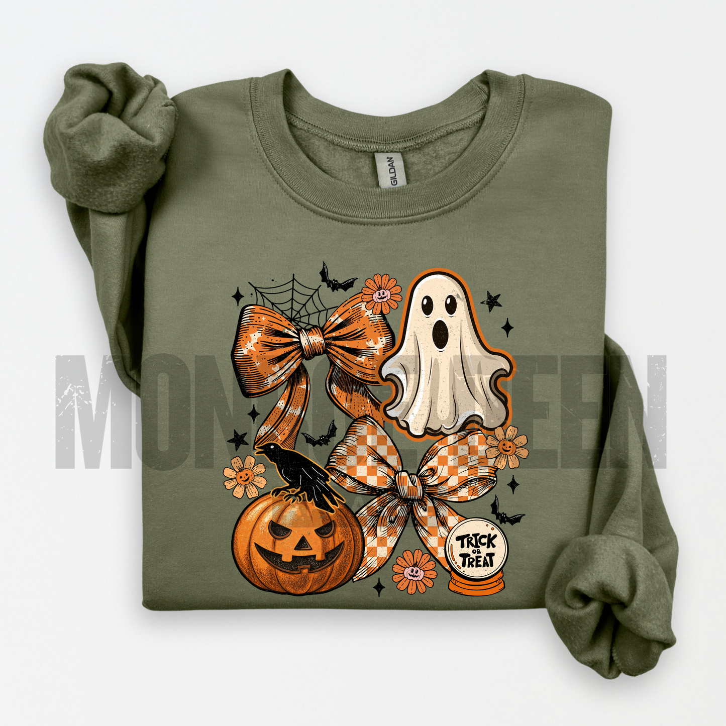 Vintage Bow Trick or Treat Ghost