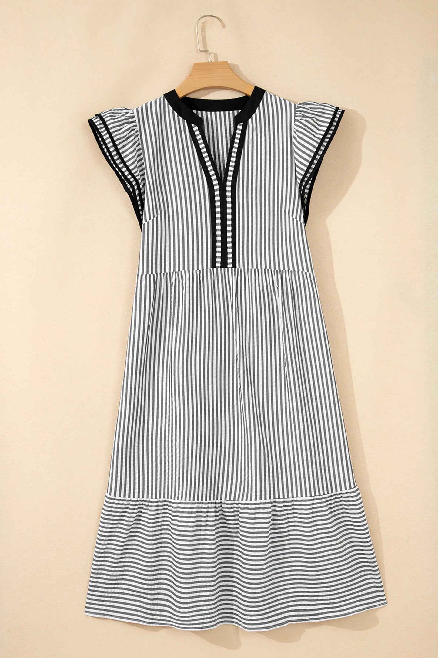 Contrast Stripe Midi Dress