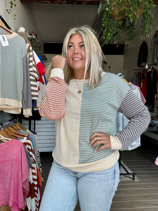 Textured Patchwork Longsleeve