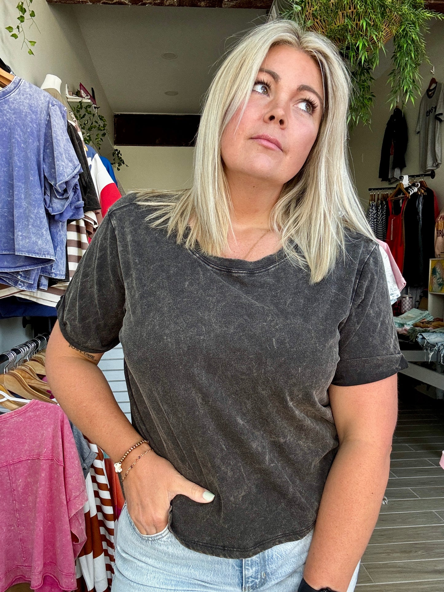 Oversized Acid Wash Tee