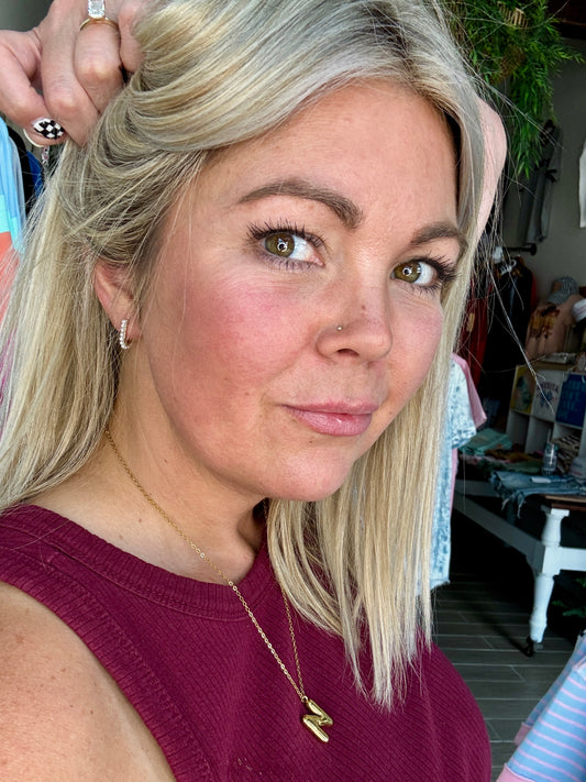 Pearl J Hoop Earring