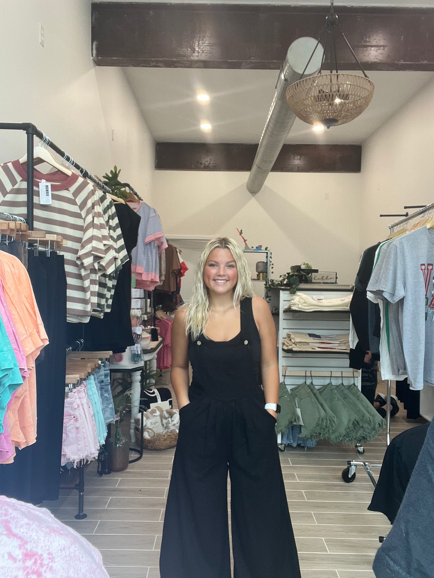 Black Linen Overall