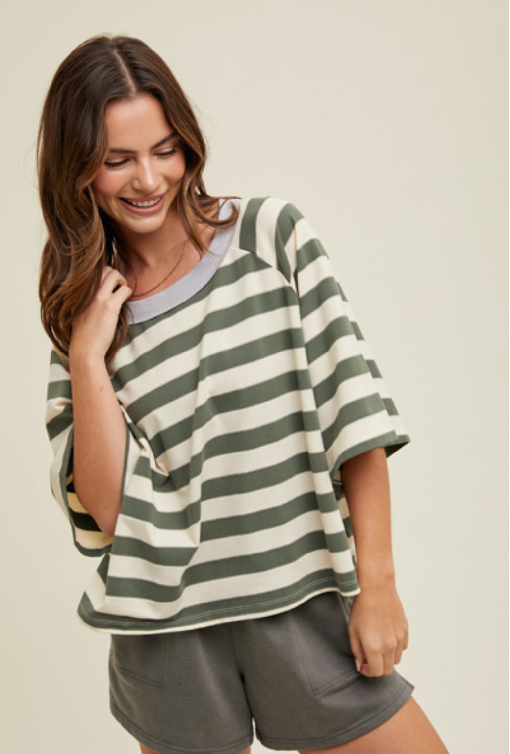 Boxy Stripe Casual Top