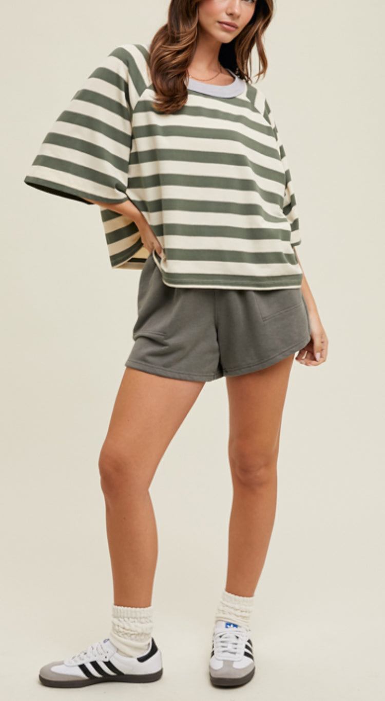 Boxy Stripe Casual Top