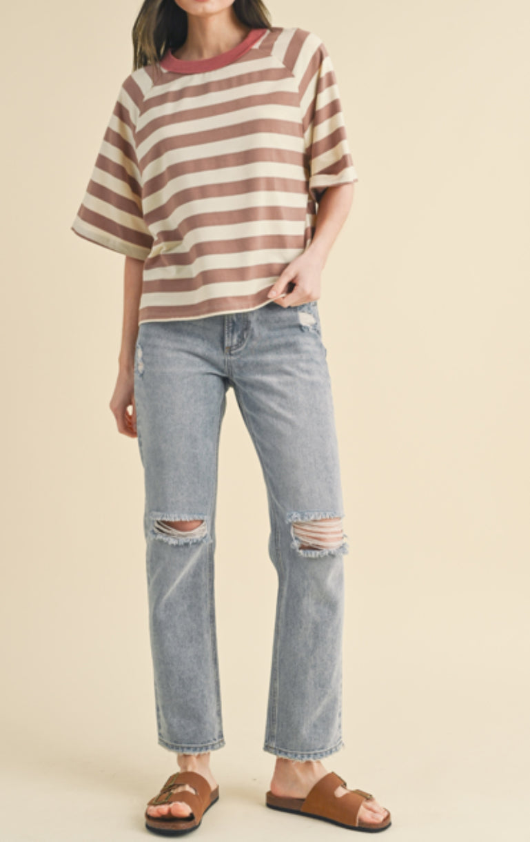 Boxy Stripe Casual Top