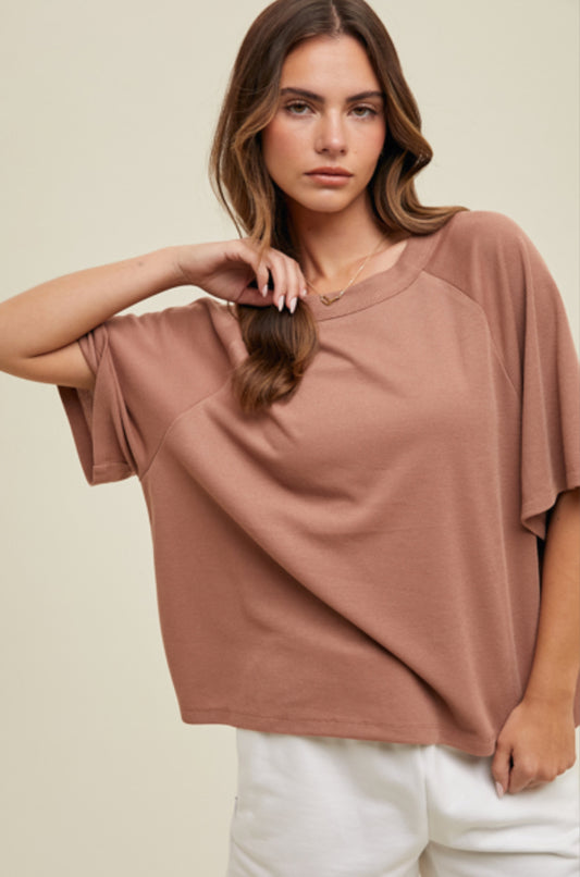 Boxy Waffle Knit Top