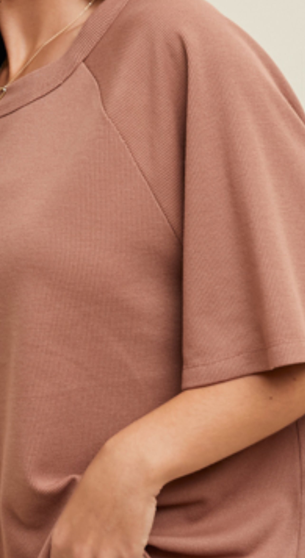Boxy Waffle Knit Top