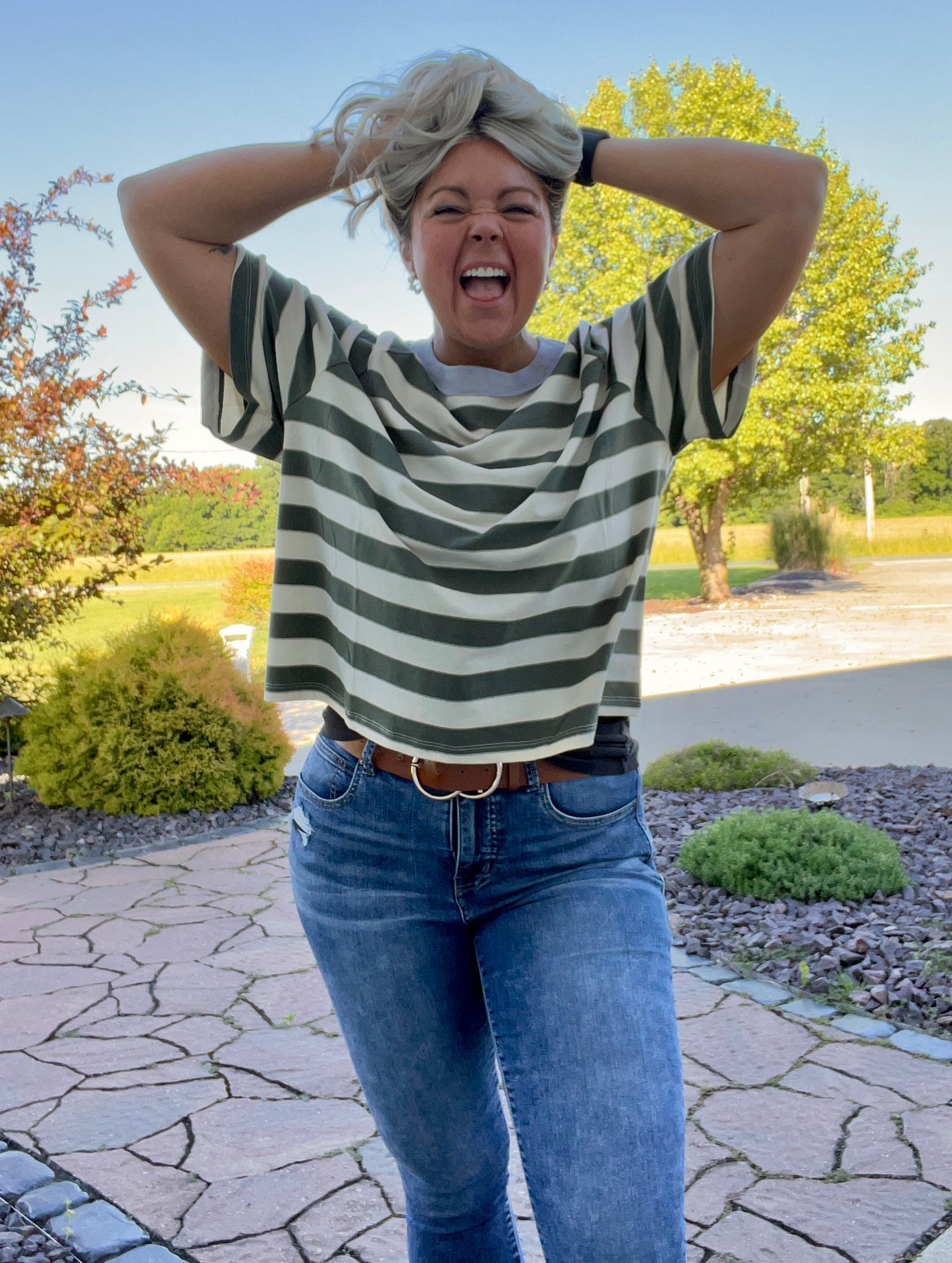 Boxy Stripe Casual Top