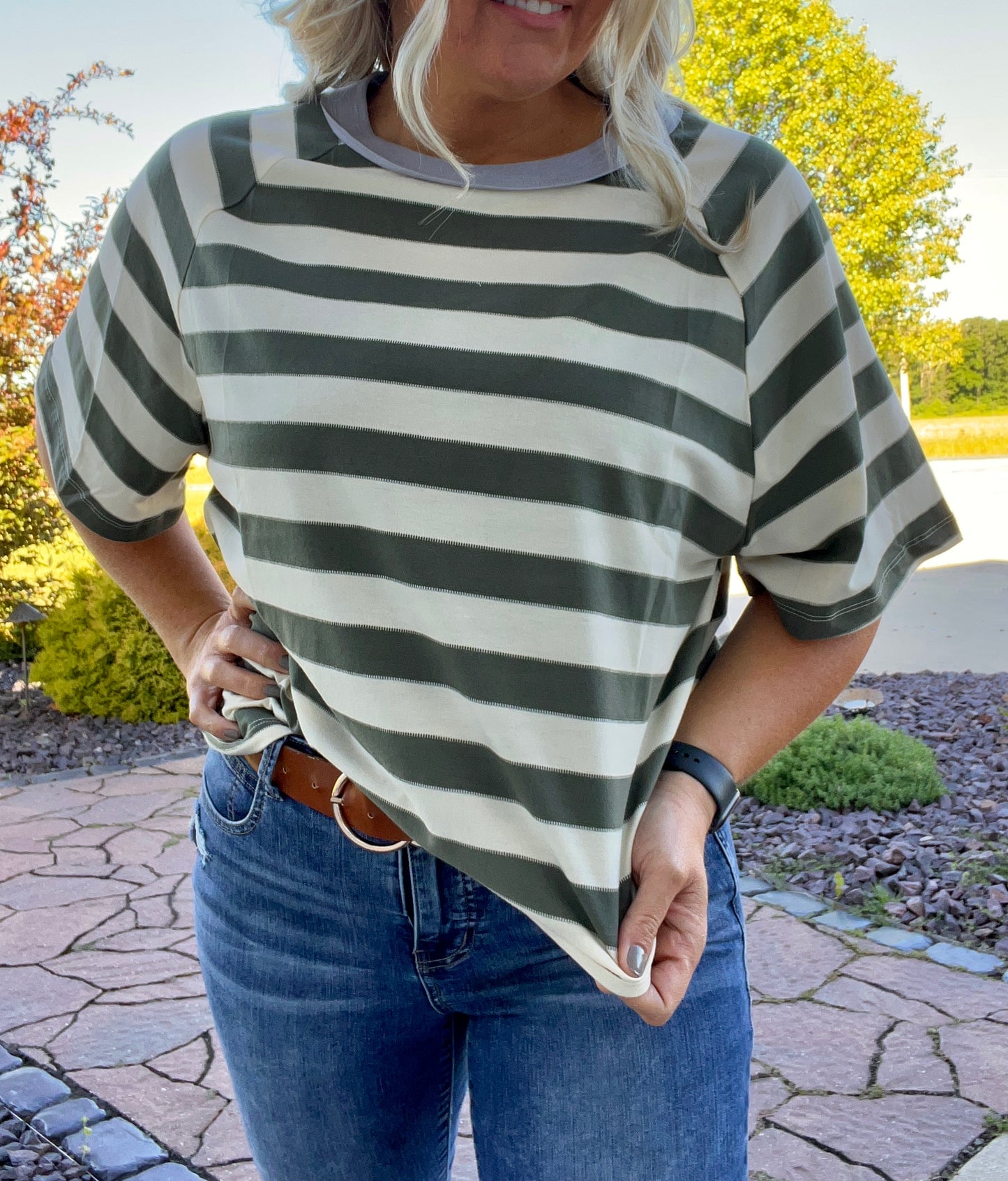 Boxy Stripe Casual Top
