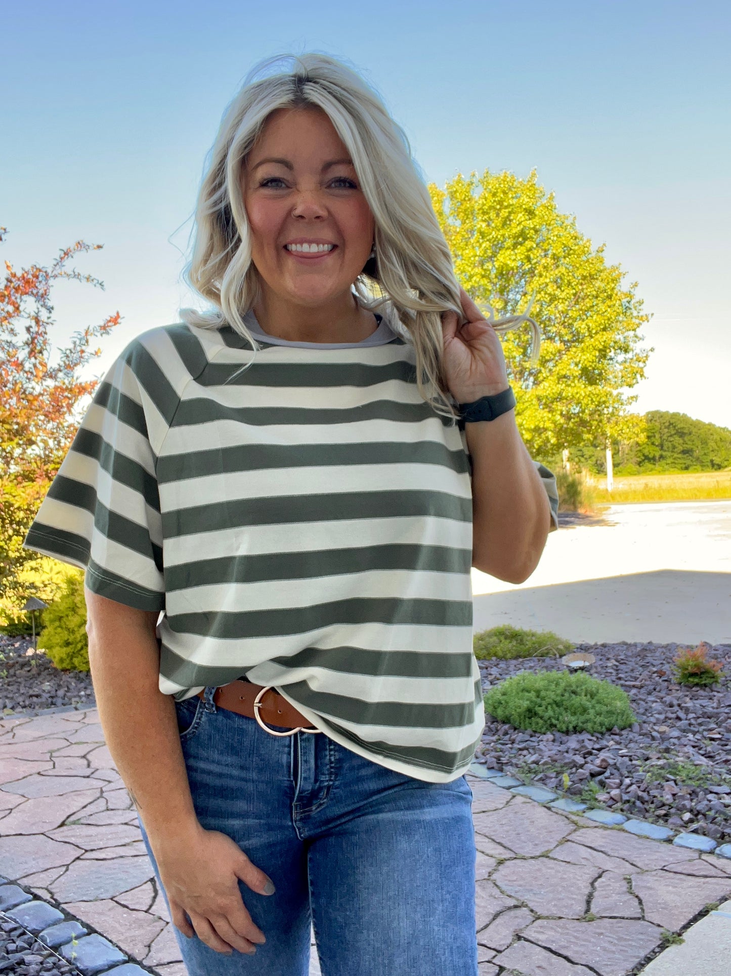 Boxy Stripe Casual Top