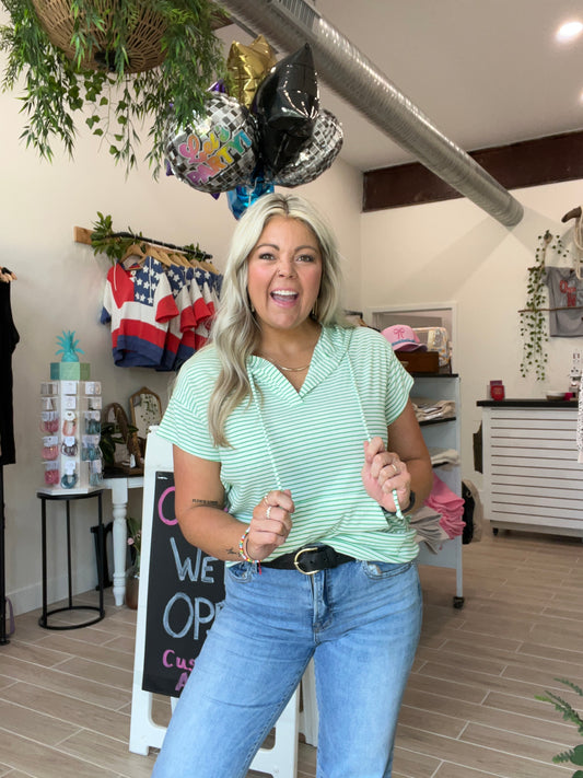 Striped Pocket Tee Hoodie