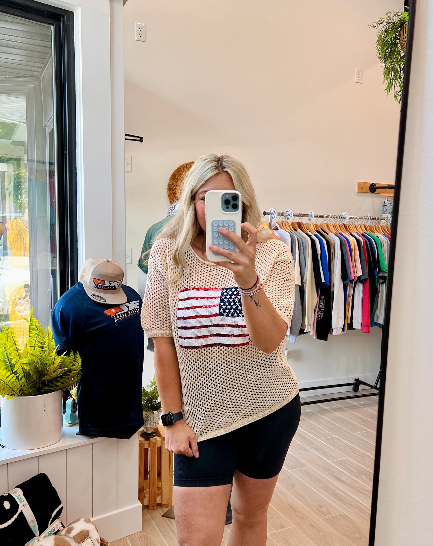 Sequin Flag Crochet Top