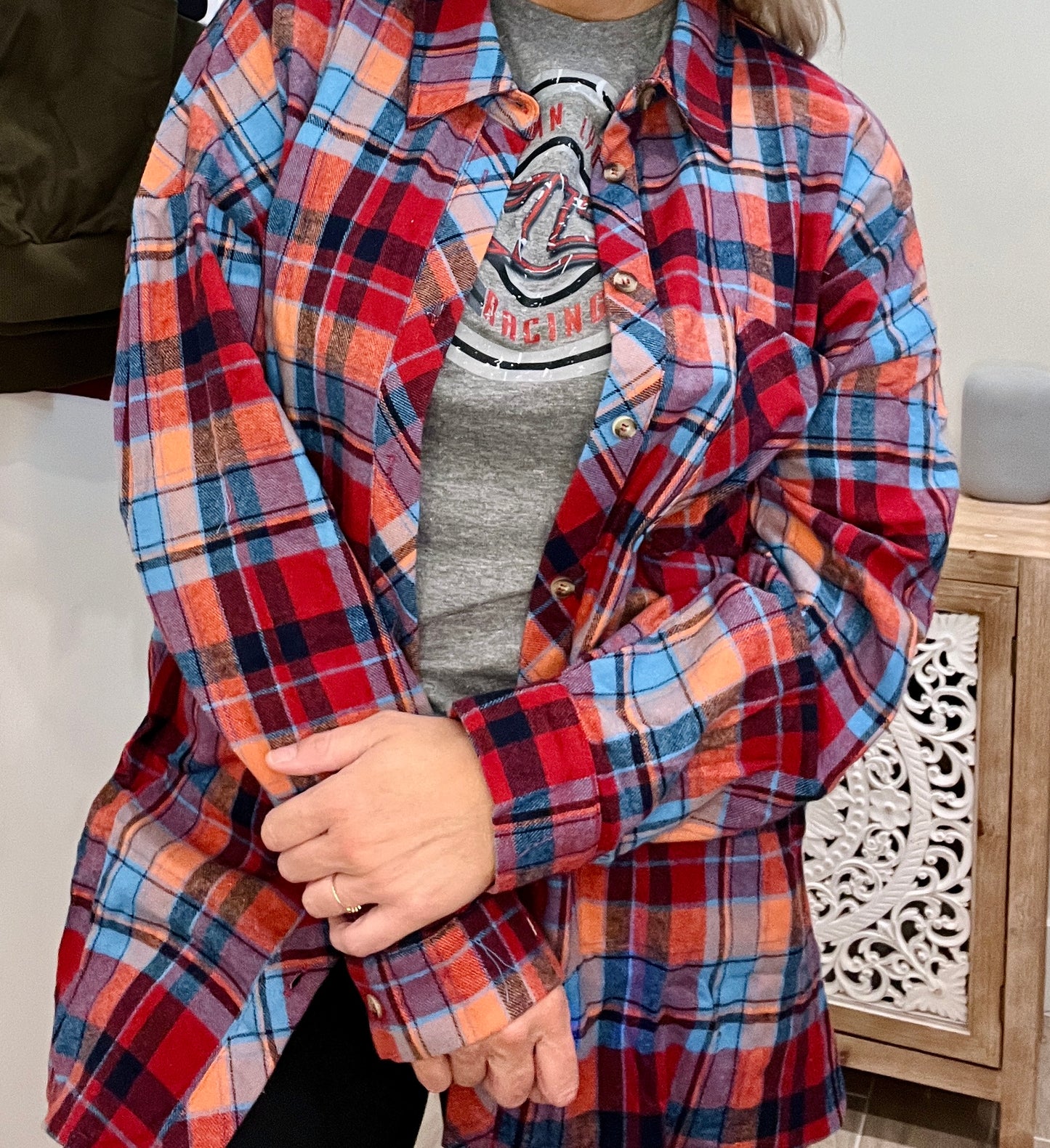 Fall Color Plaid Button Up