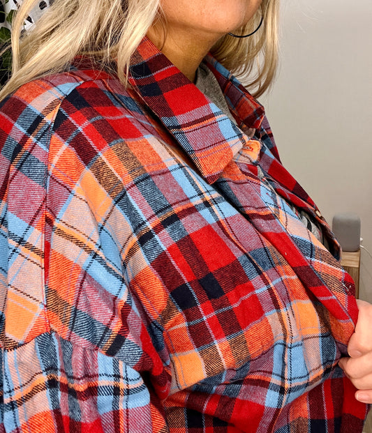 Fall Color Plaid Button Up