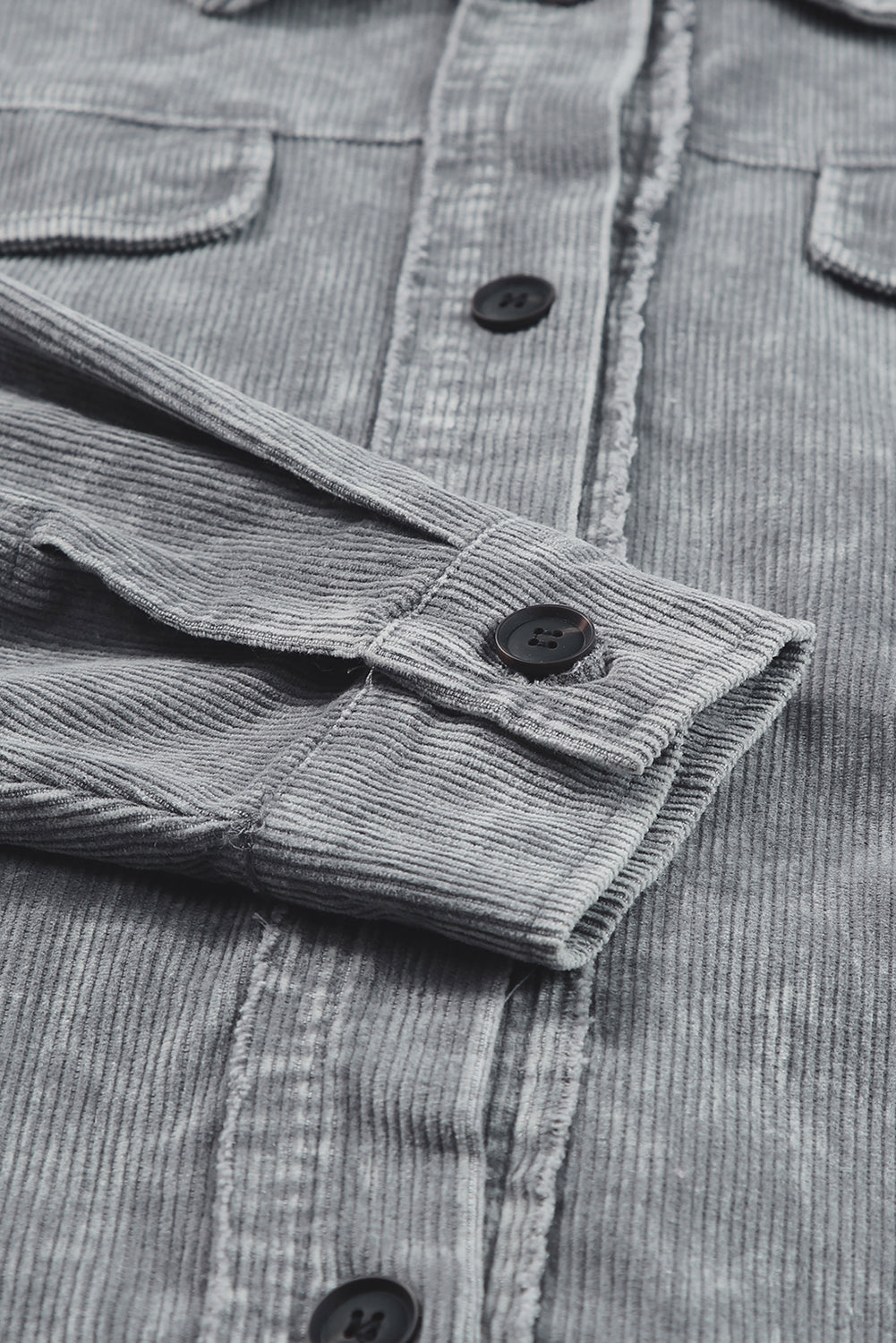 Grey Distressed Corduroy Shacked