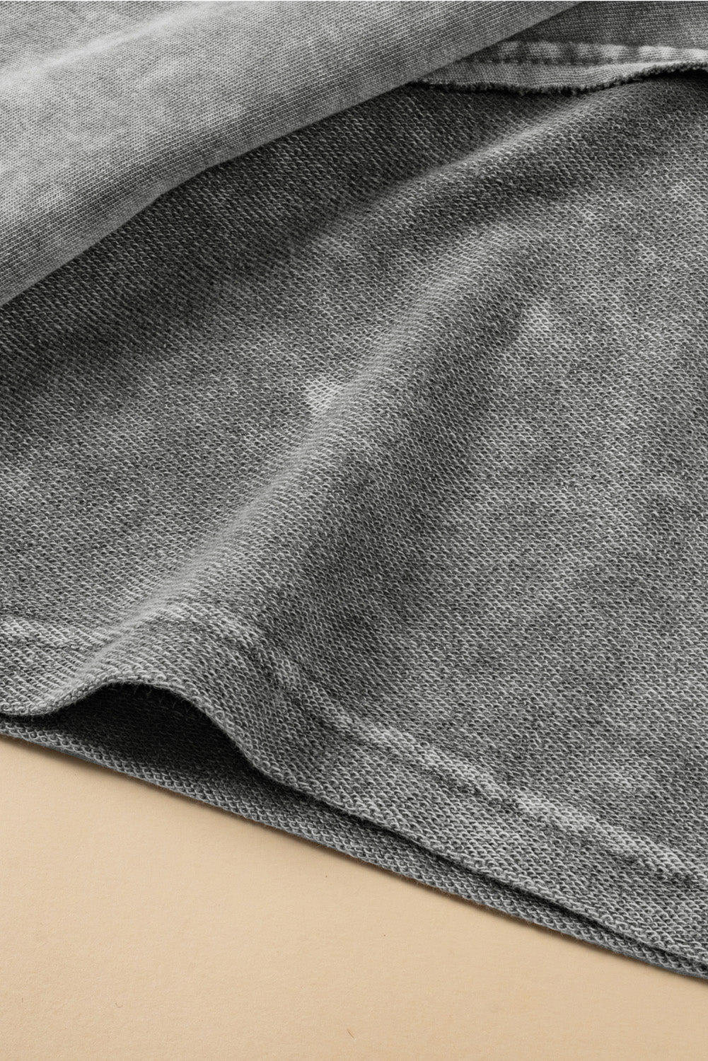 Light Grey Mineral Wash Patchwork Tee