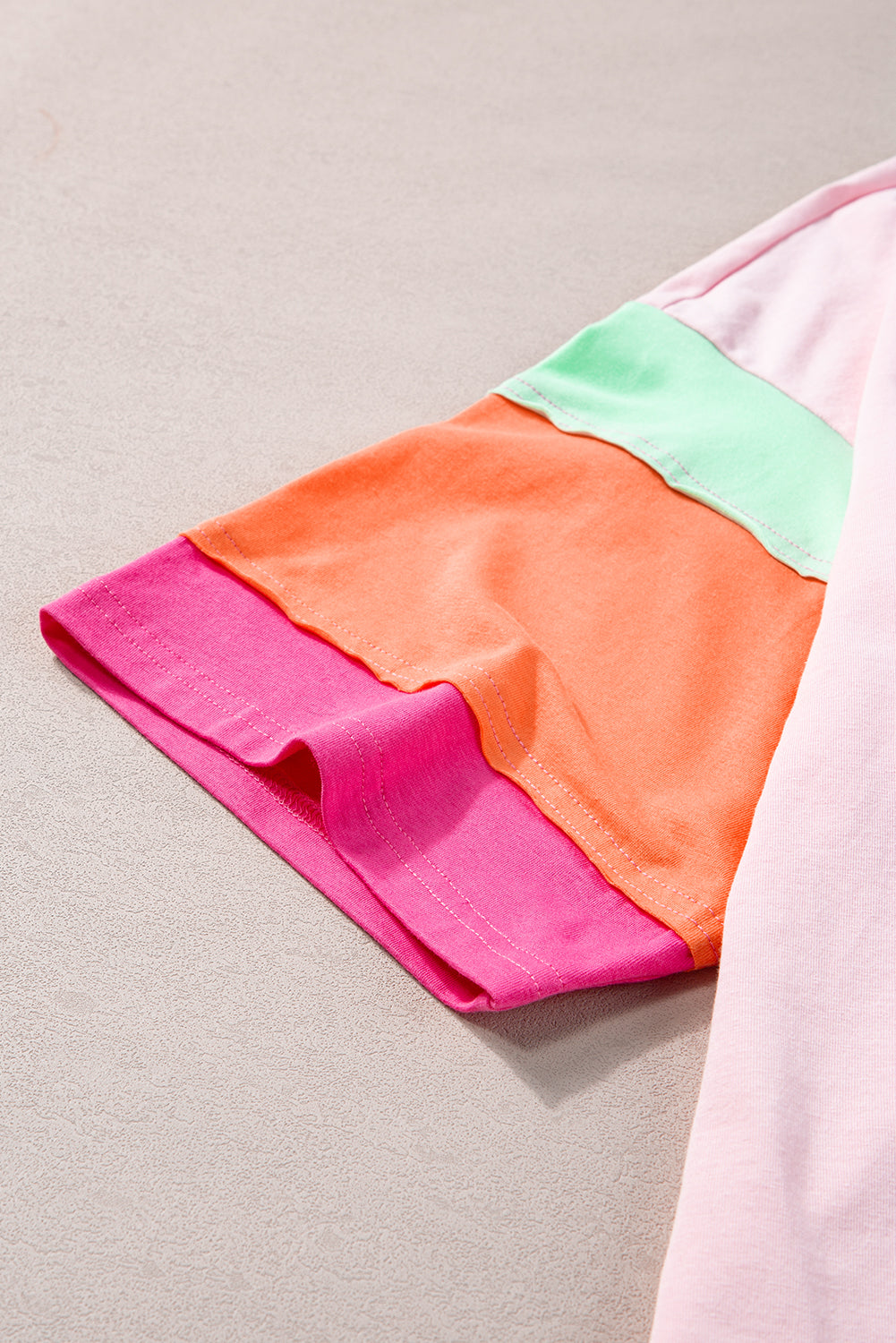 Pink Colorblock Tee Plus Size