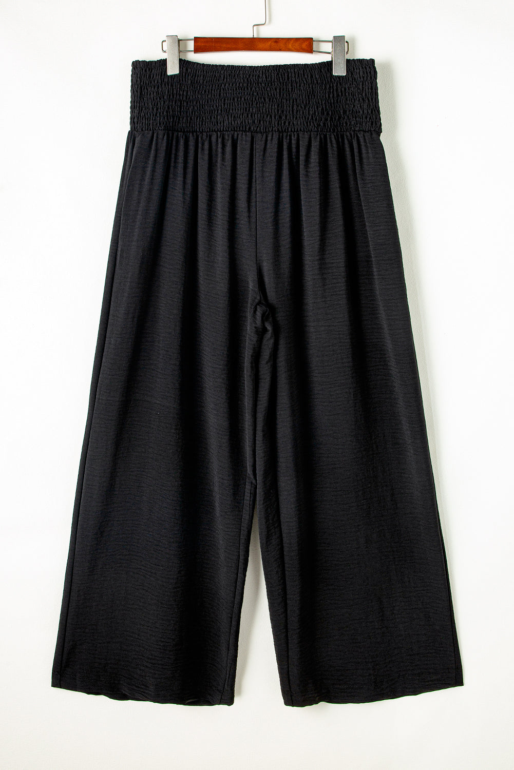 Black High Waist Shirred Pant Plus
