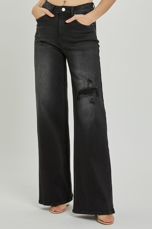 Black High Rise Risen Jeans