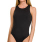Boat Neck Sleeveless Padded Bodysuit