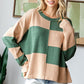 Block Exposed Seam Knitted Sweater