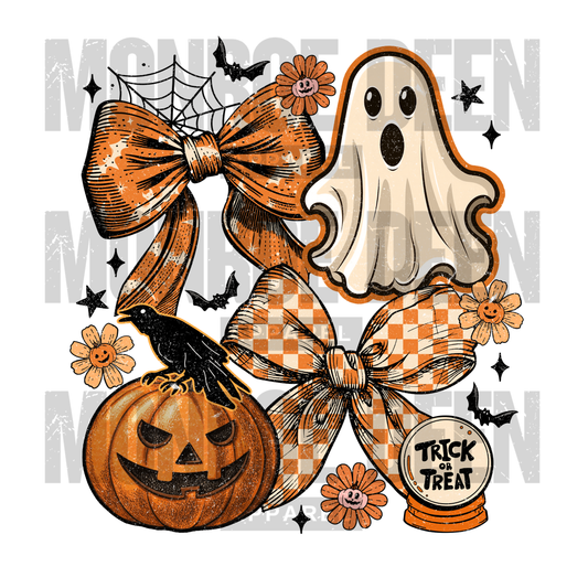 DTF: Vintage Bow Trick or Treat Ghost