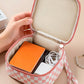 Pink Checked Small Cosmetic Bag