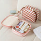 Pink Checked Small Cosmetic Bag