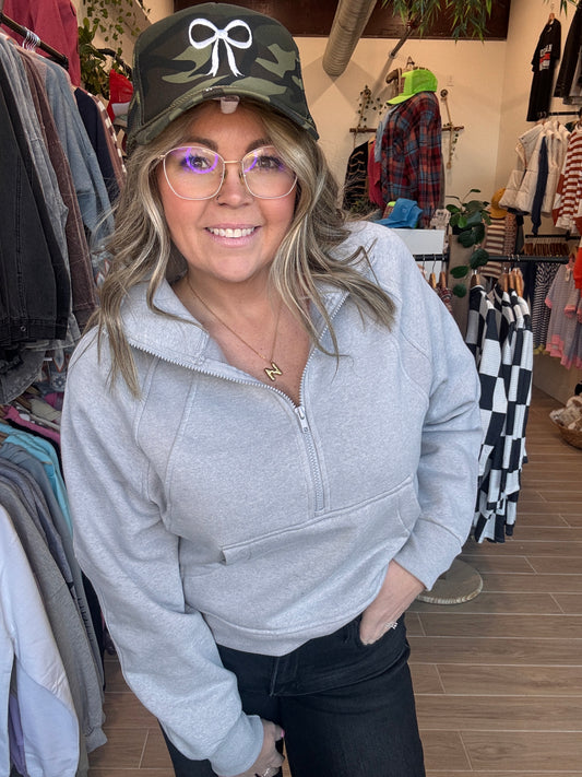 Quarter Zip Kangaroo Sweatshirt