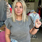 Grey Flutter Sleeve Top