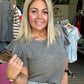 Grey Flutter Sleeve Top