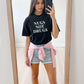 “Nugs Not Drugs” Graphic & Studded Washed Tee - Girl Code Couture