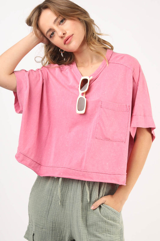 Oversized Washed Crop Tee