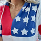 American Flag Oversized Short Sleeve Hoodie