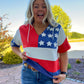 American Flag Oversized Short Sleeve Hoodie