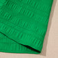 Kelly Green Flutter Sleeve Textured Blouse