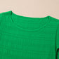Kelly Green Flutter Sleeve Textured Blouse