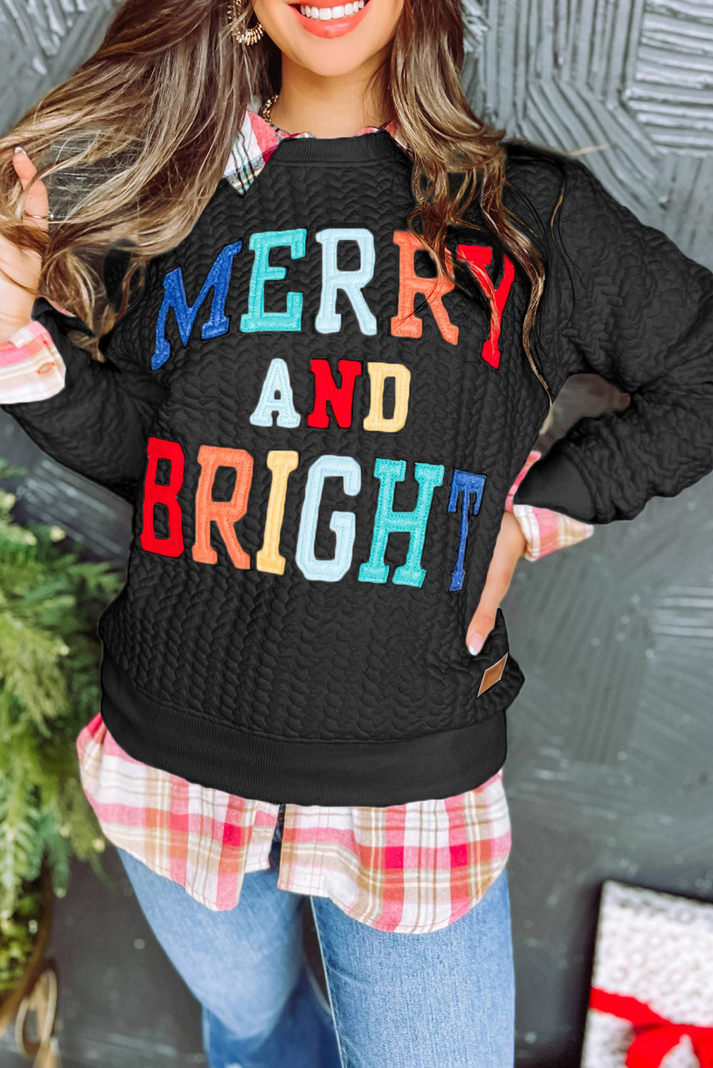 Ruby Merry & Bright Quilted Sweater