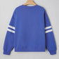 Isla Varsity Blue Stripe Arm Top