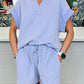 Sky Blue Striped Lounge Set