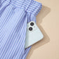 Sky Blue Striped Lounge Set