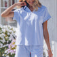 Sky Blue Striped Lounge Set