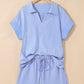 Sky Blue Striped Lounge Set