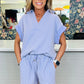 Sky Blue Striped Lounge Set