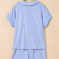 Sky Blue Striped Lounge Set
