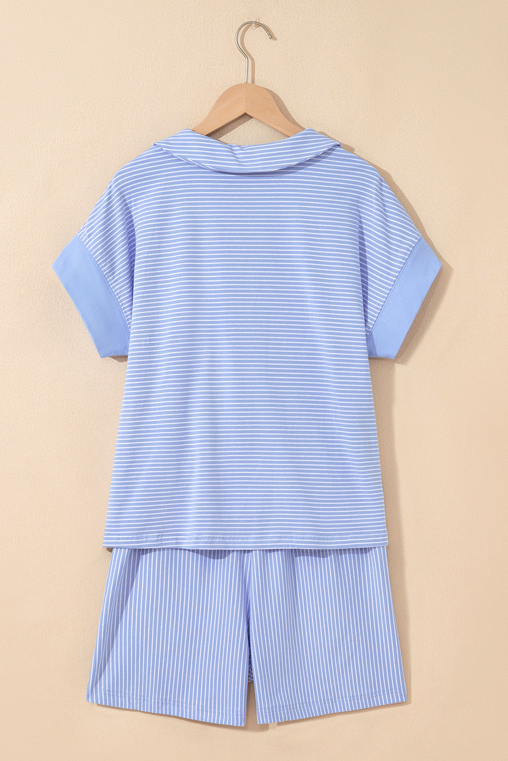 Sky Blue Striped Lounge Set