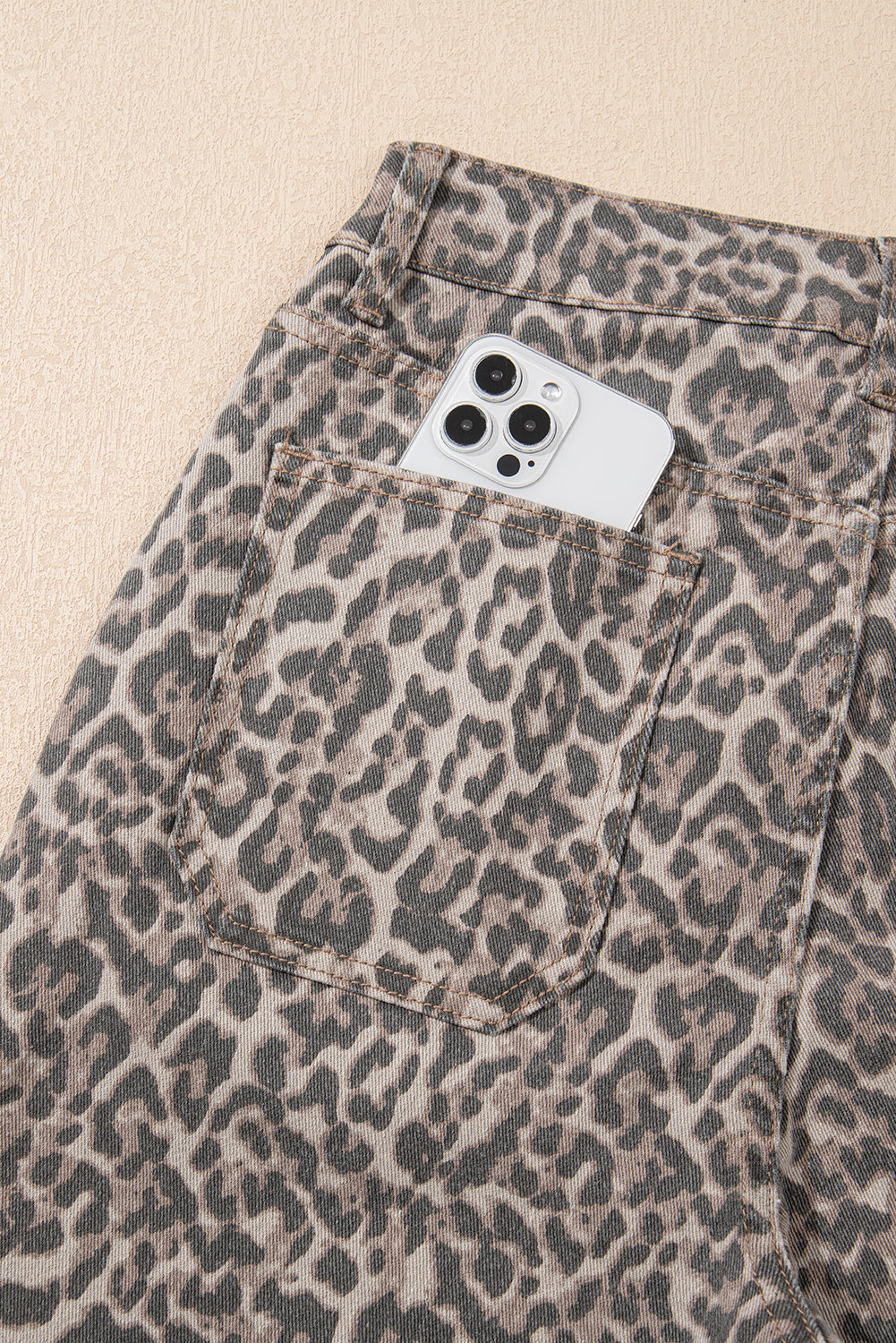 Wild Side Leopard Wide Leg Jeans