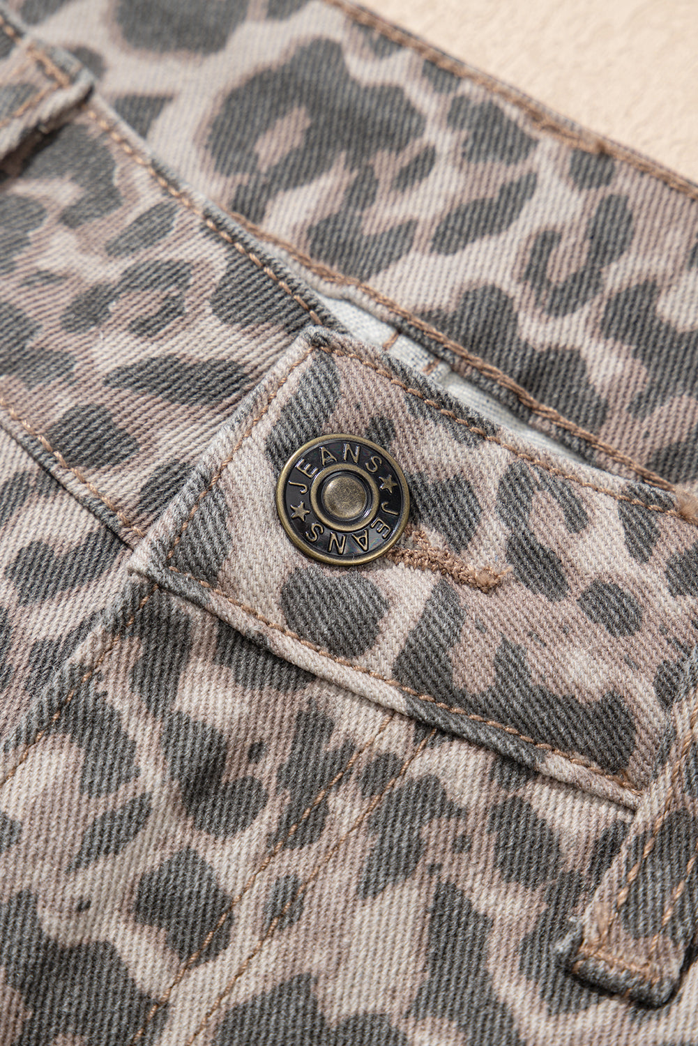 Wild Side Leopard Wide Leg Jeans
