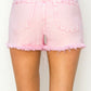 Risen  Mid Rise Frayed Hem Shorts