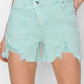Risen  Mid Rise Frayed Hem Shorts
